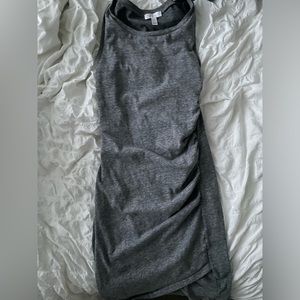 Leith Ruched Body-Con Tank Dress Nordstrom grey midi dress wrap